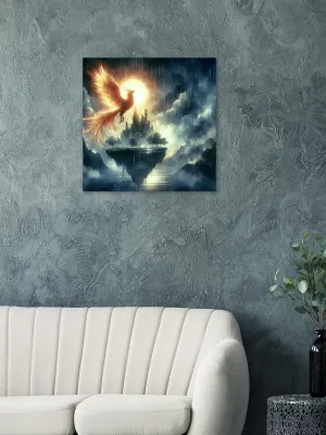 Majestic Phoenix & Floating Castle | Enchanting Fantasy Art Print | Fantasy Art Gift | Wall Art Print Home Decor