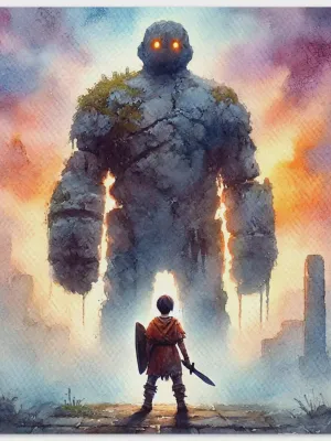 DIGITAL PRINT | Imagination Series | Childrens room art | Fantasy Warrior Watercolor | Epic fantasy art | Heroic Adventure Art Print