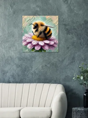 Chubby bee | Bee art | Bee Painting | Cute Bumblebee | Fluffy Bee Artwork | Wall Art Print Home Decor
